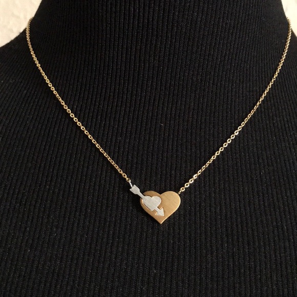 💘Arrow Heart Necklace gold & silver - Picture 3 of 5